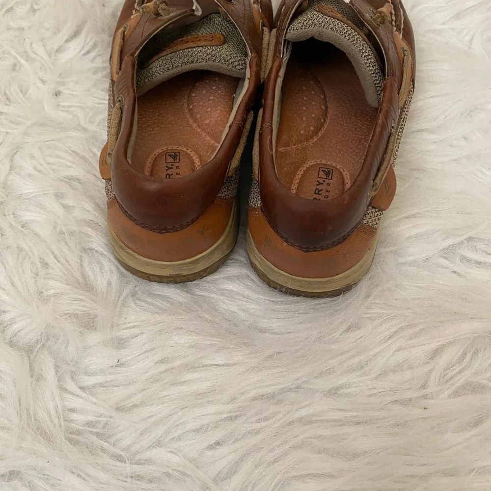 🔥30%OFF🔥SPERRY BROWN GREEN/PINK STRIPE SHOE 5.5